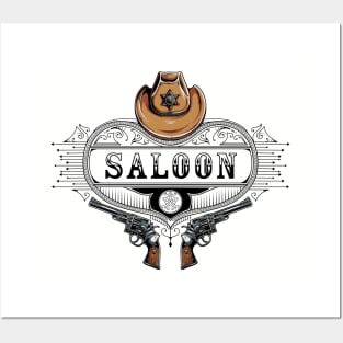 Saloon Hat Revolver Heart Posters and Art